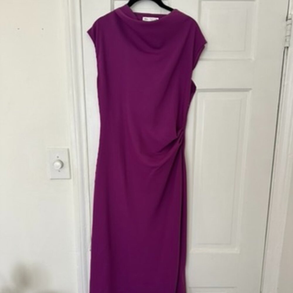 Purple high neck dress